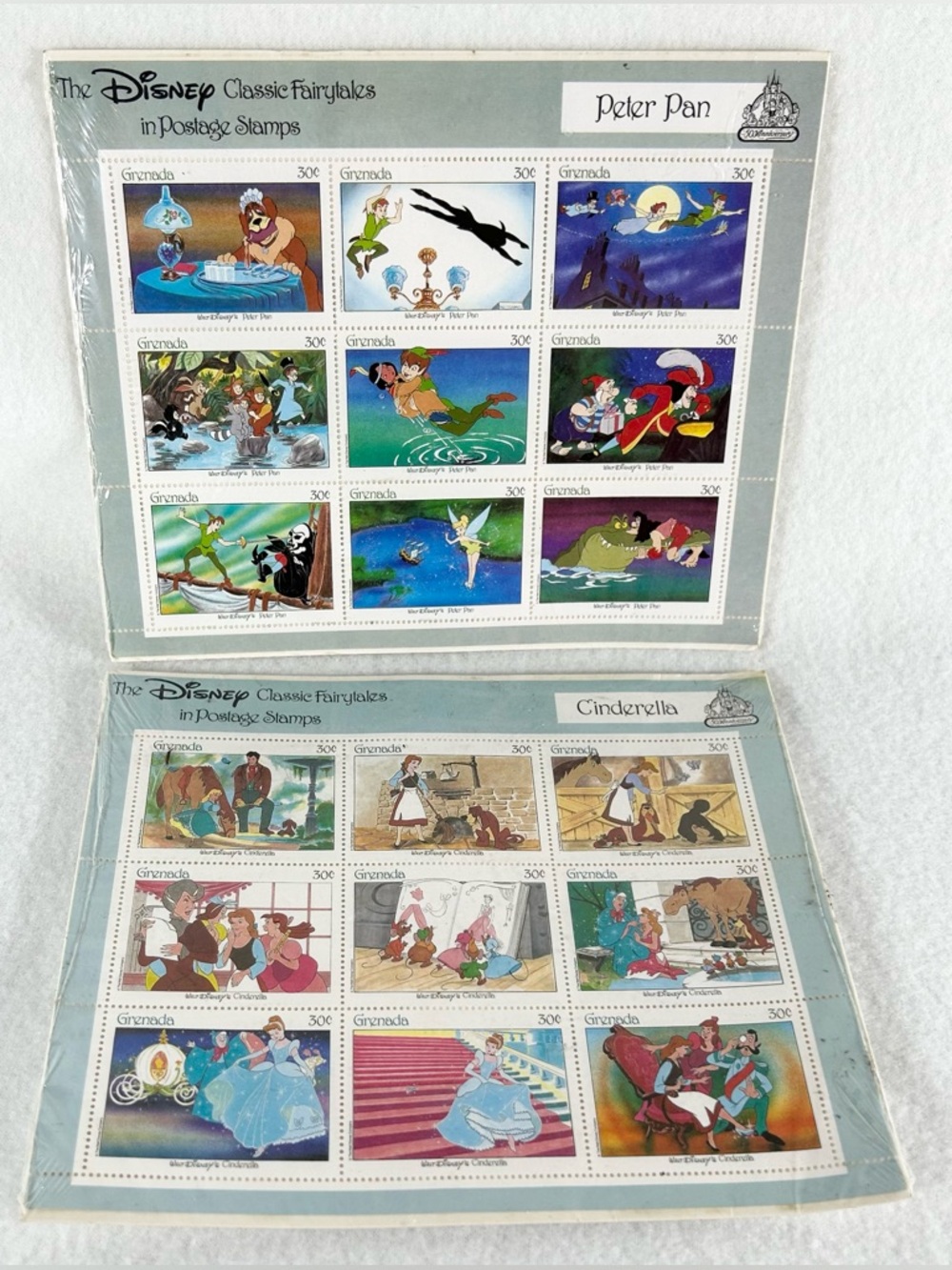 Disney fairytale stamps set of five sheets